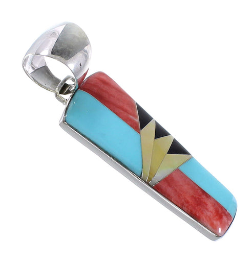Authentic Sterling Silver Southwestern Multicolor Pendant YX94512